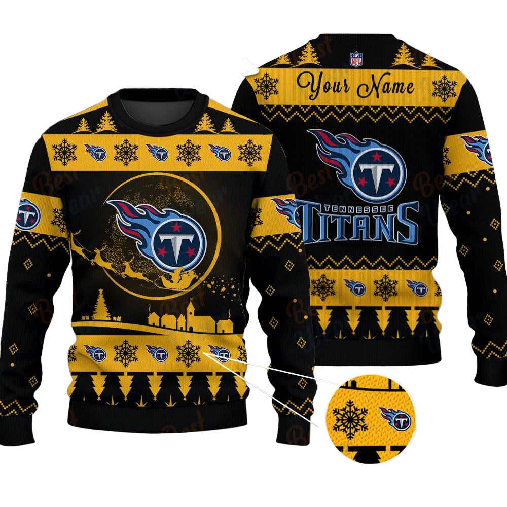 Tennessee Titans NFL Ugly Christmas Sweater - Name Customized