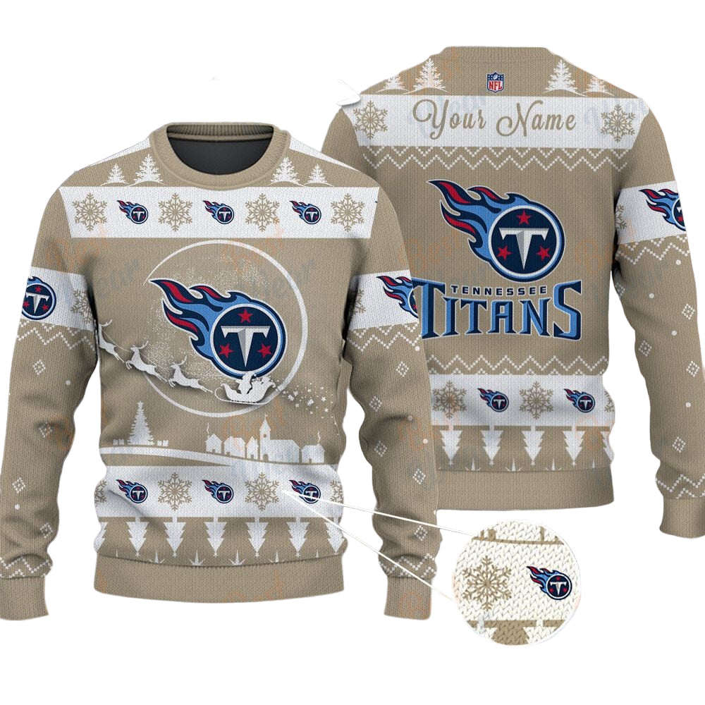 Tennessee Titans NFL Ugly Christmas Sweater - Name Customized