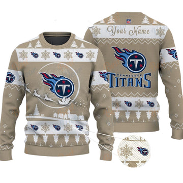 Tennessee Titans NFL Ugly Christmas Sweater - Name Customized