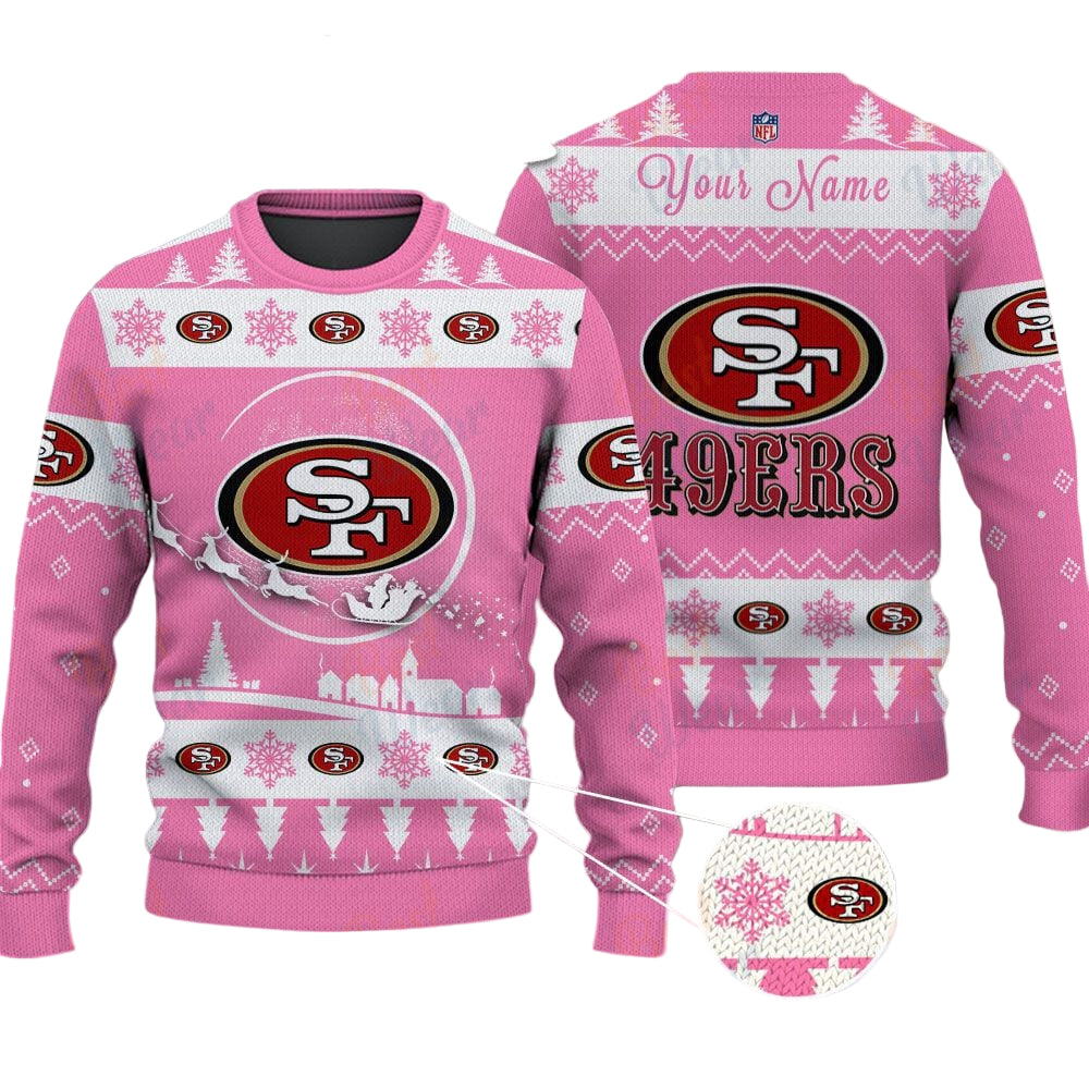 San Francisco 49ers NFL Ugly Christmas Sweater - Name Customized