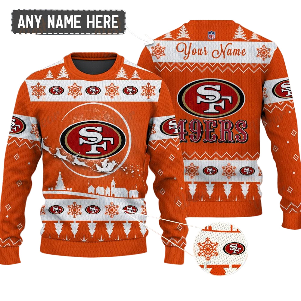 San Francisco 49ers NFL Ugly Christmas Sweater - Name Customized