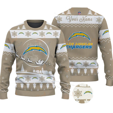 Los Angeles Chargers NFL Ugly Christmas Sweater - Name Customized