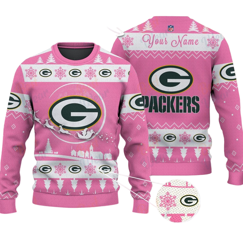 Green Bay Packers NFL Ugly Christmas Sweater - Name Customized