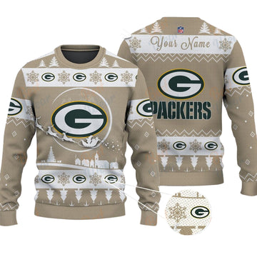 Green Bay Packers NFL Ugly Christmas Sweater - Name Customized
