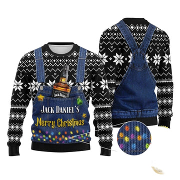 Jack Daniel's Merry Christmas Ugly Christmas Sweater, All Over Print Sweatshirt