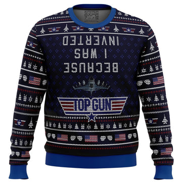 Inverted Top Gun Ugly Christmas Sweater
