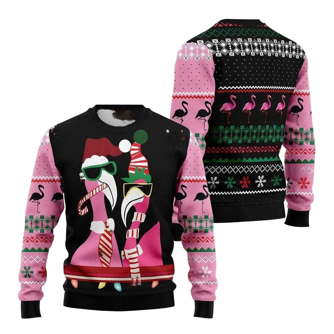 Merry Xmas Candy Cane Flamingo Awesome Gift For Christmas Ugly Christmas Sweater