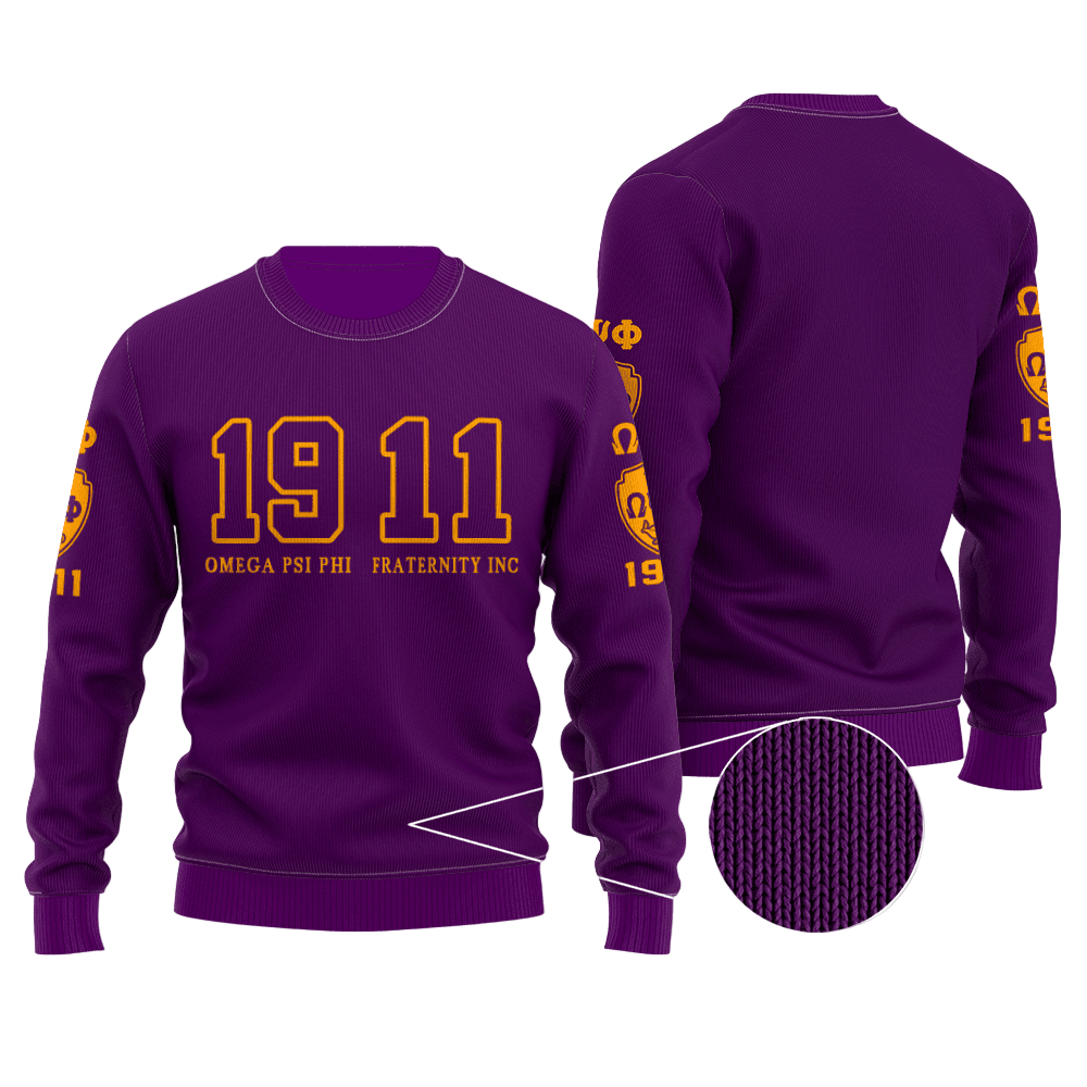 Omega Psi Phi Limited Edition Wool Ugly Christmas Sweater, All Over Print Sweatshirt