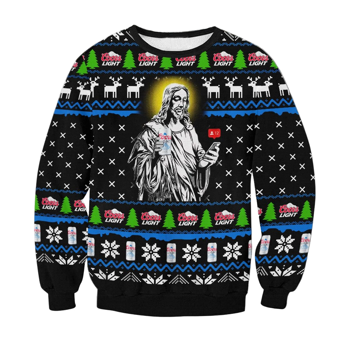 Coors Light Jesus Ugly Christmas Sweater Gift For Christmas Party Ugly Christmas Sweater