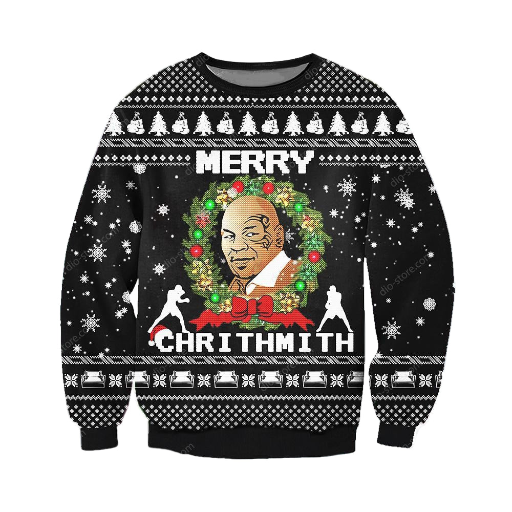 Mike Tyson Ugly Christmas Sweater, All Over Print Sweatshirt