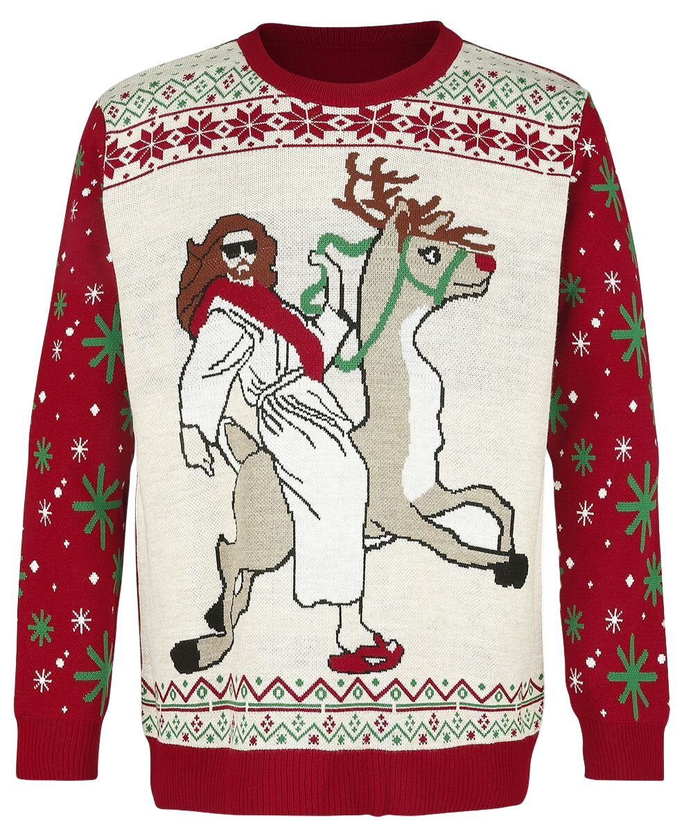 Jesus Riding Reindeer | Ugly Christmas Sweater Christmas jumper