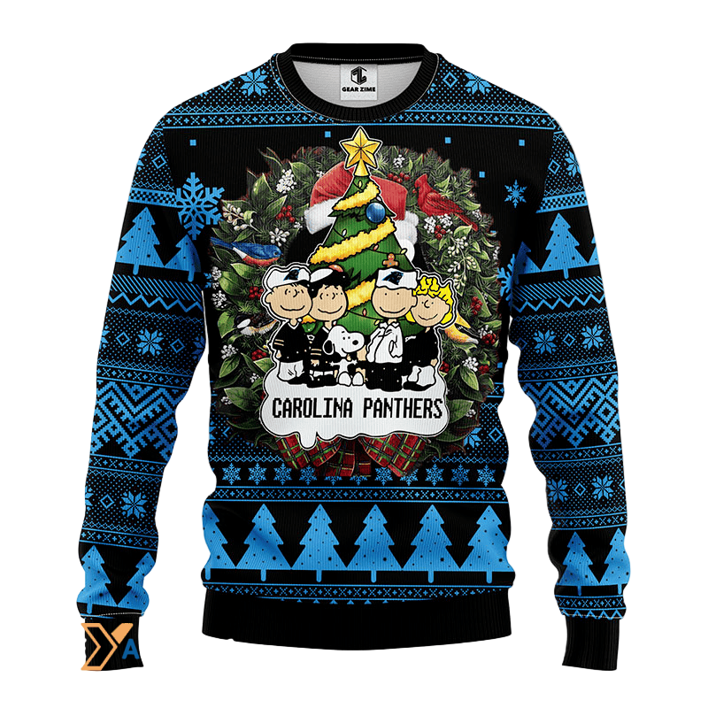 Ugly Christmas Sweater Carolina-Panthers, Graphics Dog Blue/Black