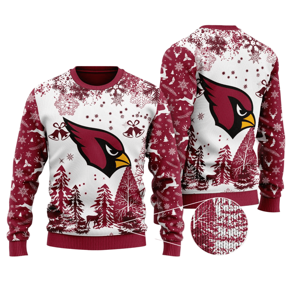 Ugly Christmas Sweater Arizona-Cardinals, Rise Up Red Sea Red/White