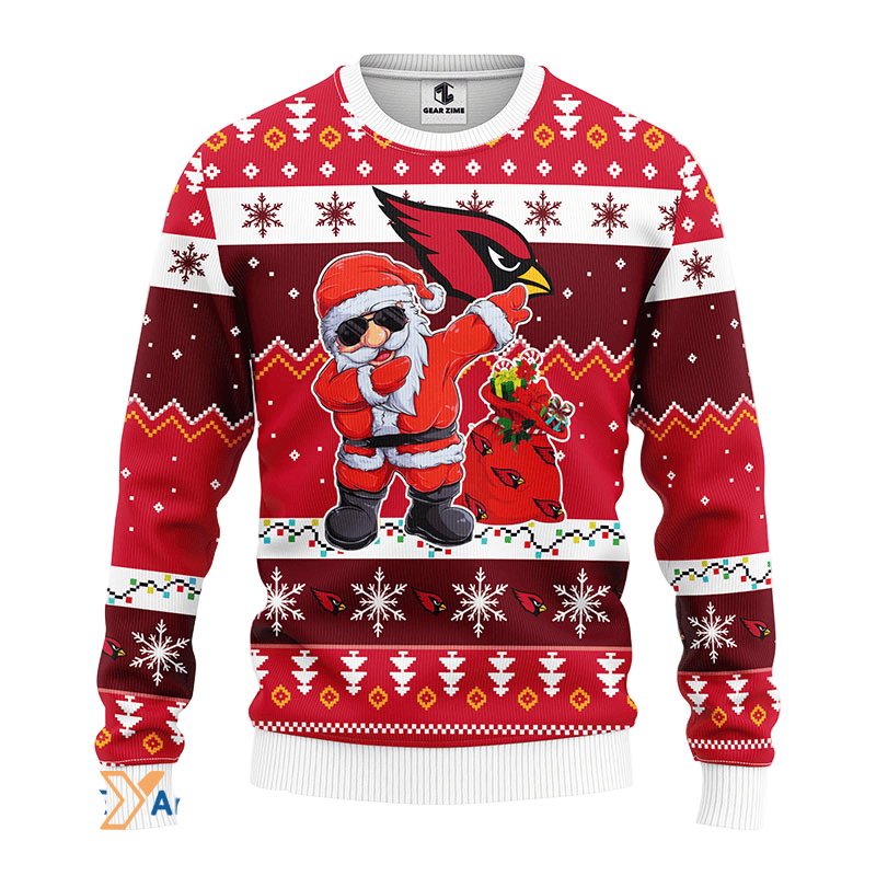 Ugly Christmas Sweater Arizona-Cardinals, Santa Claus White/Red