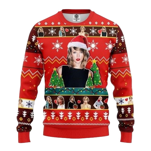 Taylor Swift Ugly Christmas Sweater, All Over Print Sweatshirt