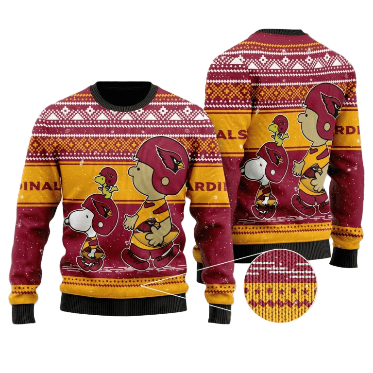 Ugly Christmas Sweater Arizona-Cardinals, Graphics Dog Red/Yellow