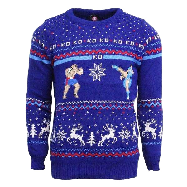 Street Fighter Sagat Vs. Chun Li For Unisex Ugly Christmas Sweater, All Over Print Sweatshirt