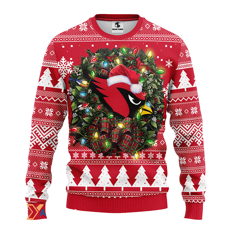 Ugly Christmas Sweater Arizona-Cardinals, Rise Up Red Sea White/Red