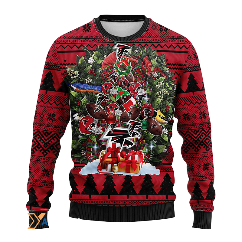 Ugly Christmas Sweater Atlanta-Falcons, Tree Black/Red