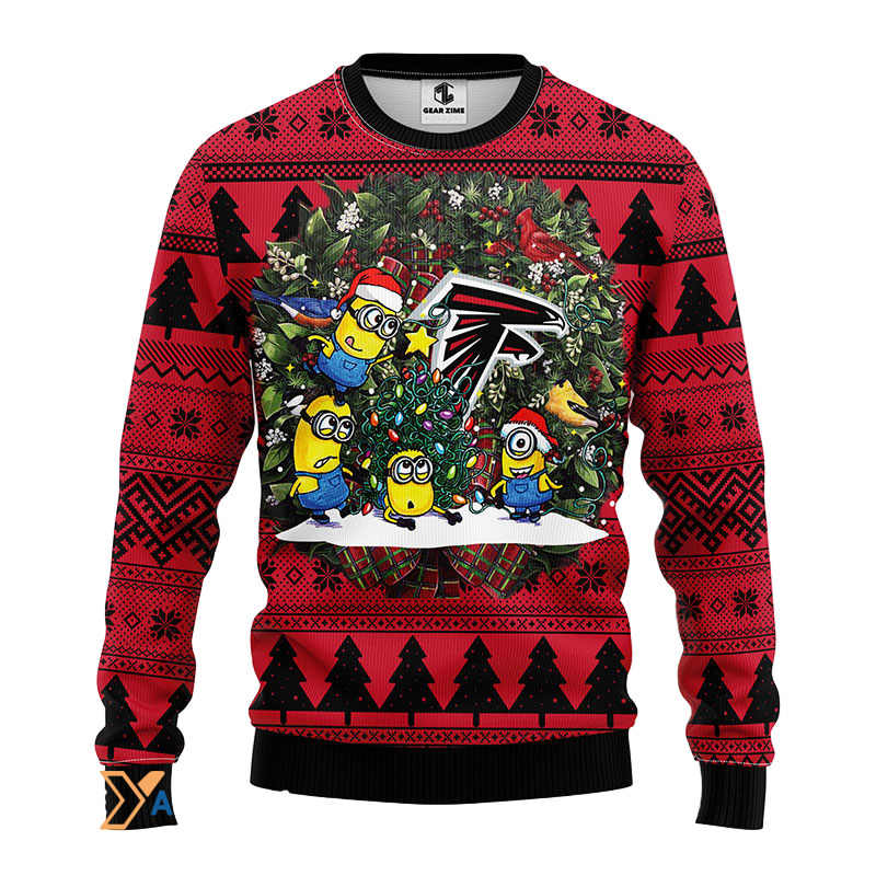 Ugly Christmas Sweater Atlanta-Falcons, Minion Red/Black