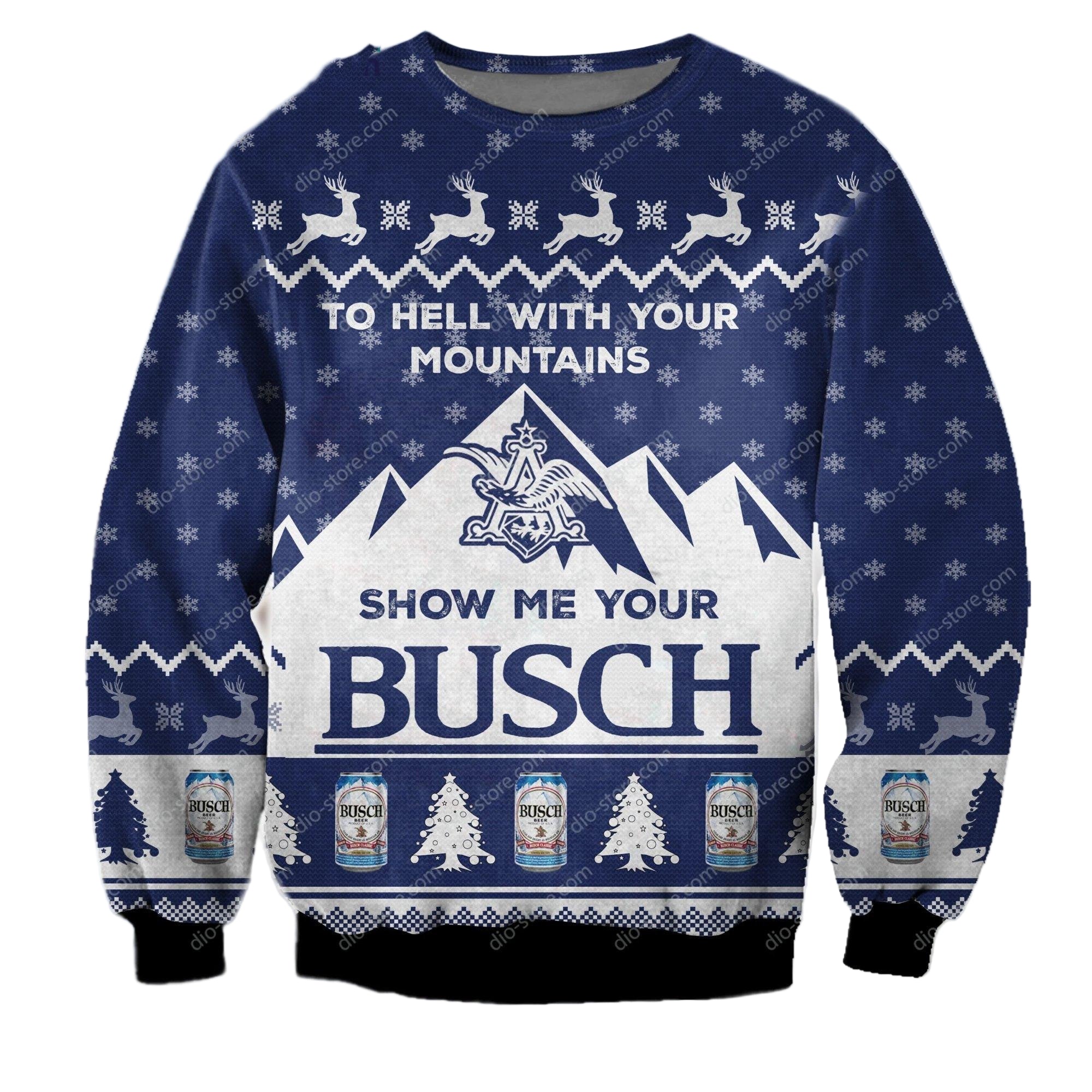 Show Me Your Busch Ugly Christmas Sweater, All Over Print Sweatshirt
