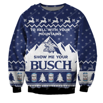 Show Me Your Busch Ugly Christmas Sweater, All Over Print Sweatshirt