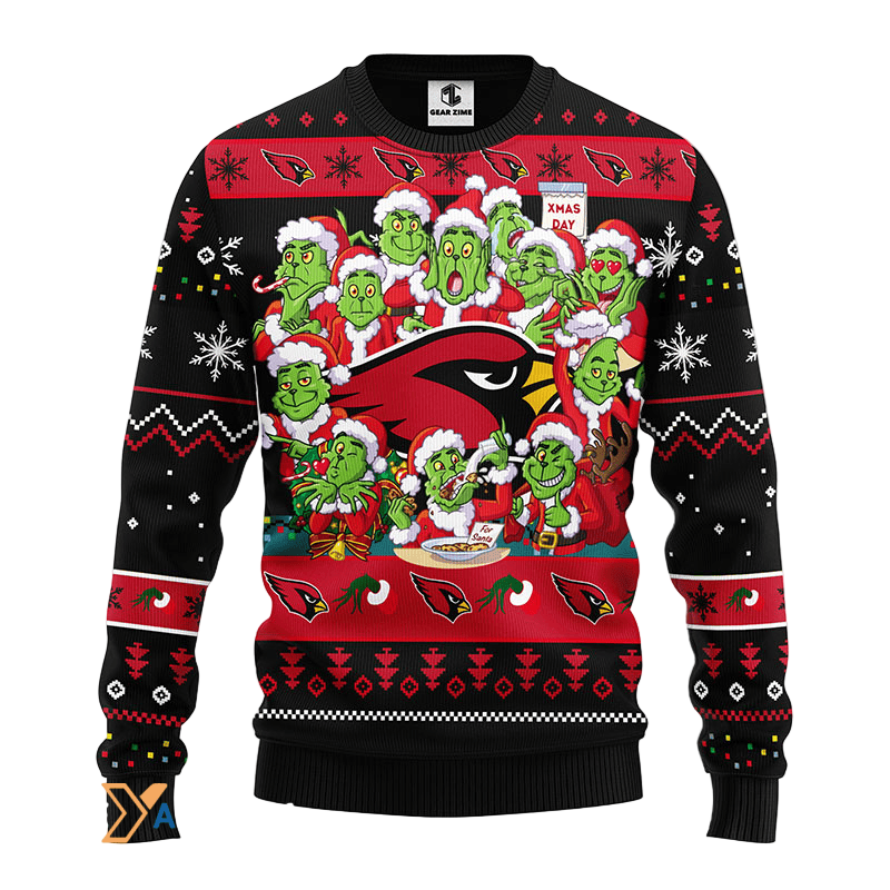 Ugly Christmas Sweater Arizona-Cardinals, 12 Grinch Black/Red
