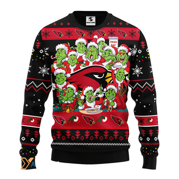 Ugly Christmas Sweater Arizona-Cardinals, 12 Grinch Black/Red