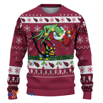 Ugly Christmas Sweater Arizona-Cardinals, Rise Up Red Sea Grinch Christmas Snowflakes Red