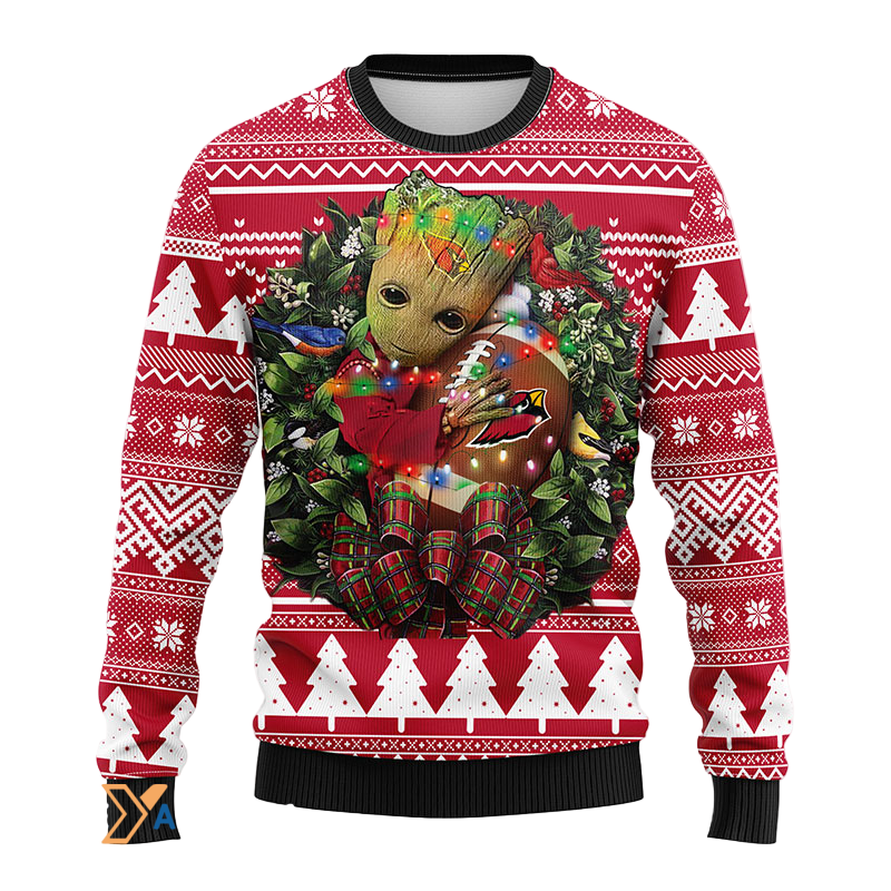 Ugly Christmas Sweater Arizona-Cardinals, Graphic Tree White/Red