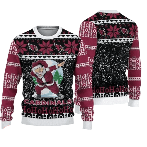 Ugly Christmas Sweater Arizona-Cardinals, Santa Claus Red/Black