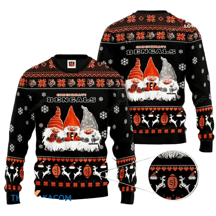 Ugly Christmas Sweater Cincinnati, Drawfs Black/Orange