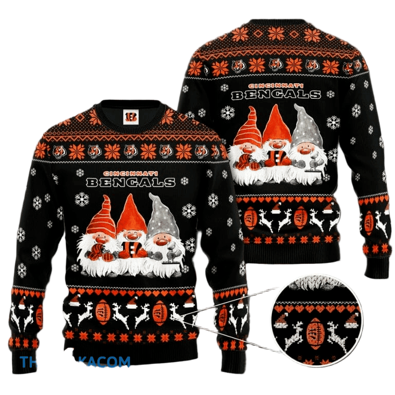 Ugly Christmas Sweater Cincinnati, Drawfs Orange/Black