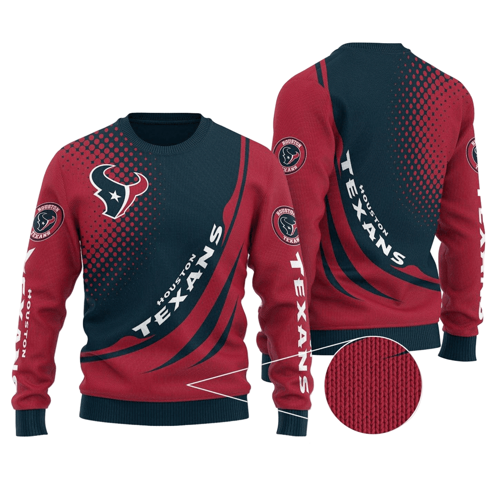 Ugly Christmas Sweater Houston-Texans, H-Town Black/Red/White
