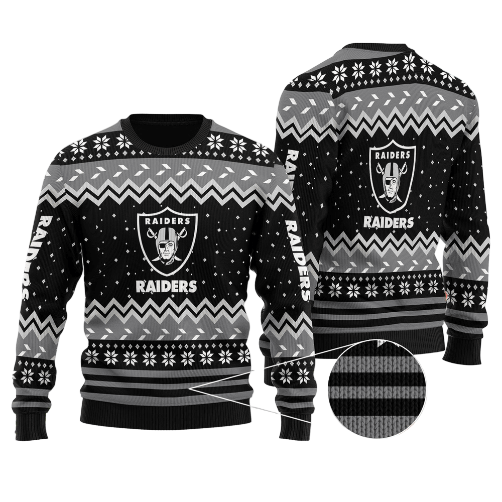 Ugly Christmas Sweater Las-Vegas, Las-Vegas Nation Black/Grey
