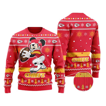 Ugly Christmas Sweater KCChiefs, Graphics Mouse Red/Yellow