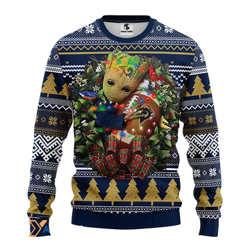 Ugly Christmas Sweater Los-Angeles Rams, Graphic Tree Blue/Beige/White