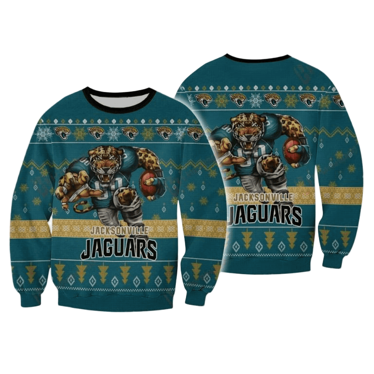 Ugly Christmas Sweater Jacksonville-Jaguars, Duuuval! Green/Yellow