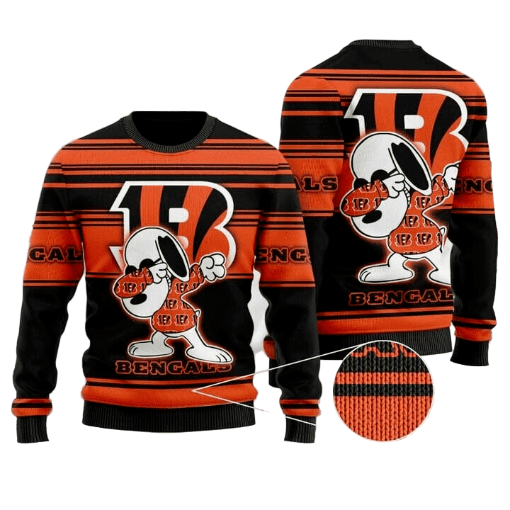 Ugly Christmas Sweater Cincinnati, Graphics Dog Orange/Brown
