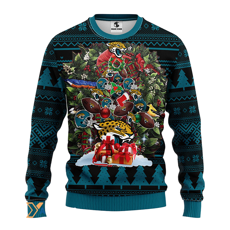 Ugly Christmas Sweater Jacksonville-Jaguars, Tree Black/Blue