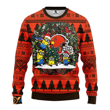 Ugly Christmas Sweater Cleveland-Browns, Minion Black/Orange