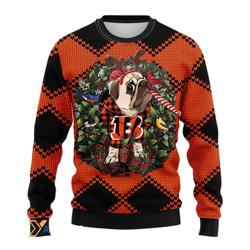 Ugly Christmas Sweater Cincinnati, Pub Dog Black/Orange