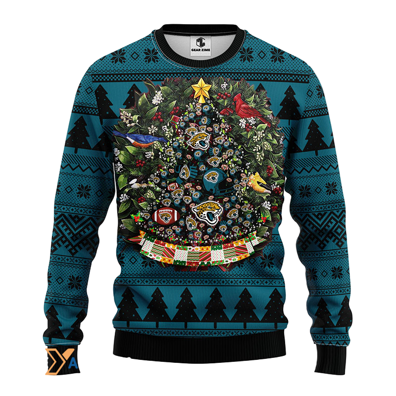 Ugly Christmas Sweater Jacksonville-Jaguars, Tree Ball Christmas Black/Blue