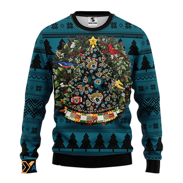 Ugly Christmas Sweater Jacksonville-Jaguars, Tree Ball Christmas Black/Blue