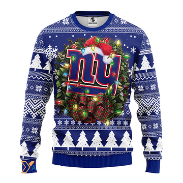 Ugly Christmas Sweater New-York-Giants, G-Men Dark Blue/White