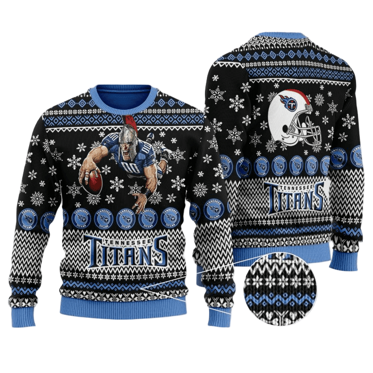 Ugly Christmas Sweater Tennessee-Titans, Titan Up! Navy Blue/Black