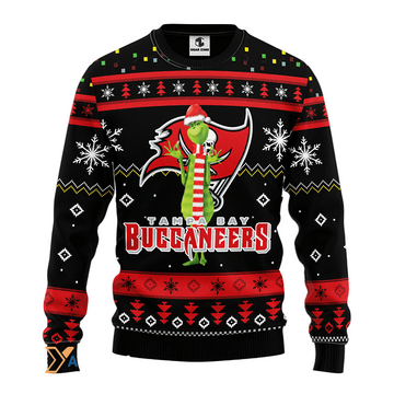 Ugly Christmas Sweater Tampa-Bay-Buccaneers, The Grinch Red/Black