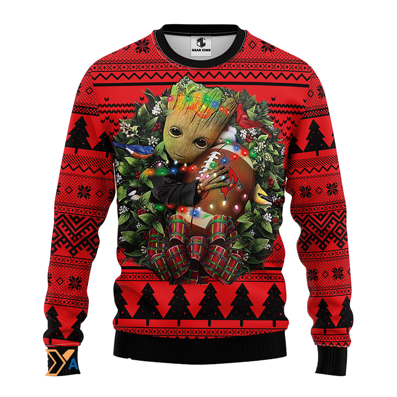 Ugly Christmas Sweater Tampa-Bay-Buccaneers, Graphic Tree Red/Black