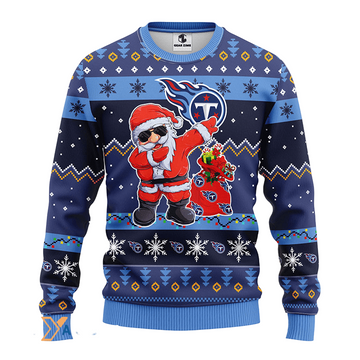 Ugly Christmas Sweater Tennessee-Titans, Santa Claus Christmas Dark Blue/Blue