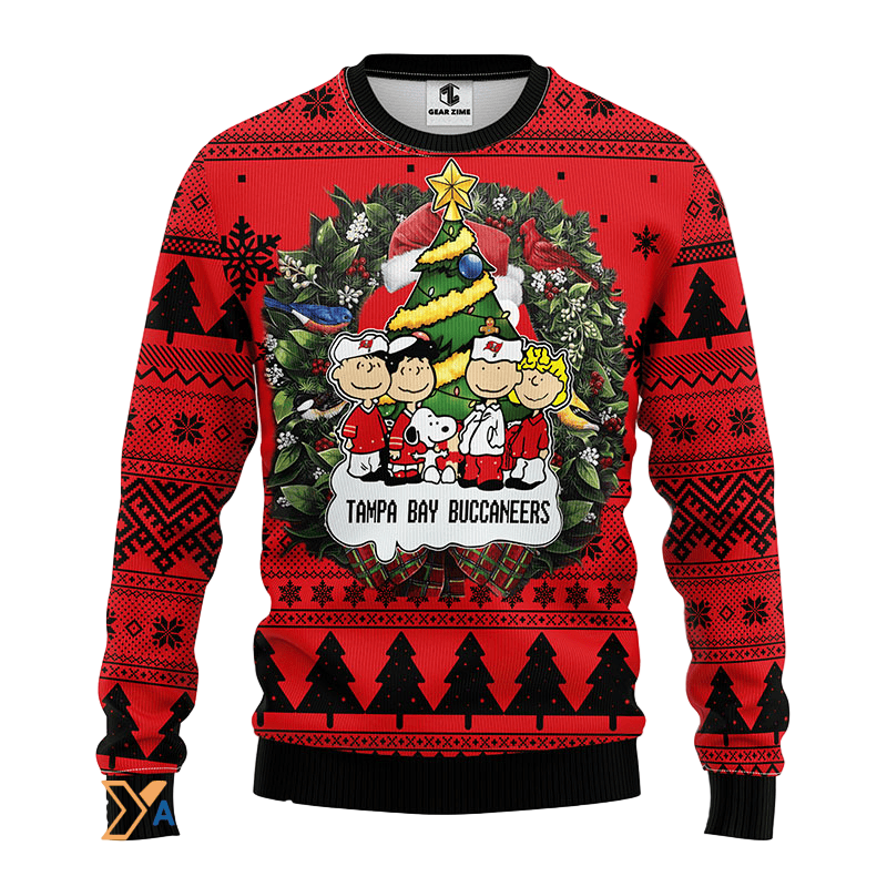 Ugly Christmas Sweater Tampa-Bay-Buccaneers, Graphics Dog Red/Black